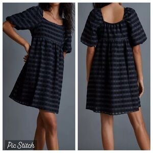 Anthropologie Marla Mini Babydoll Dress Black XS